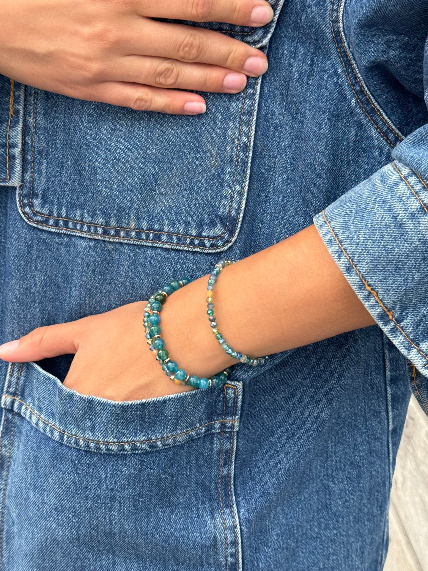 Armband Luna Havsgrön – Set med 3 st