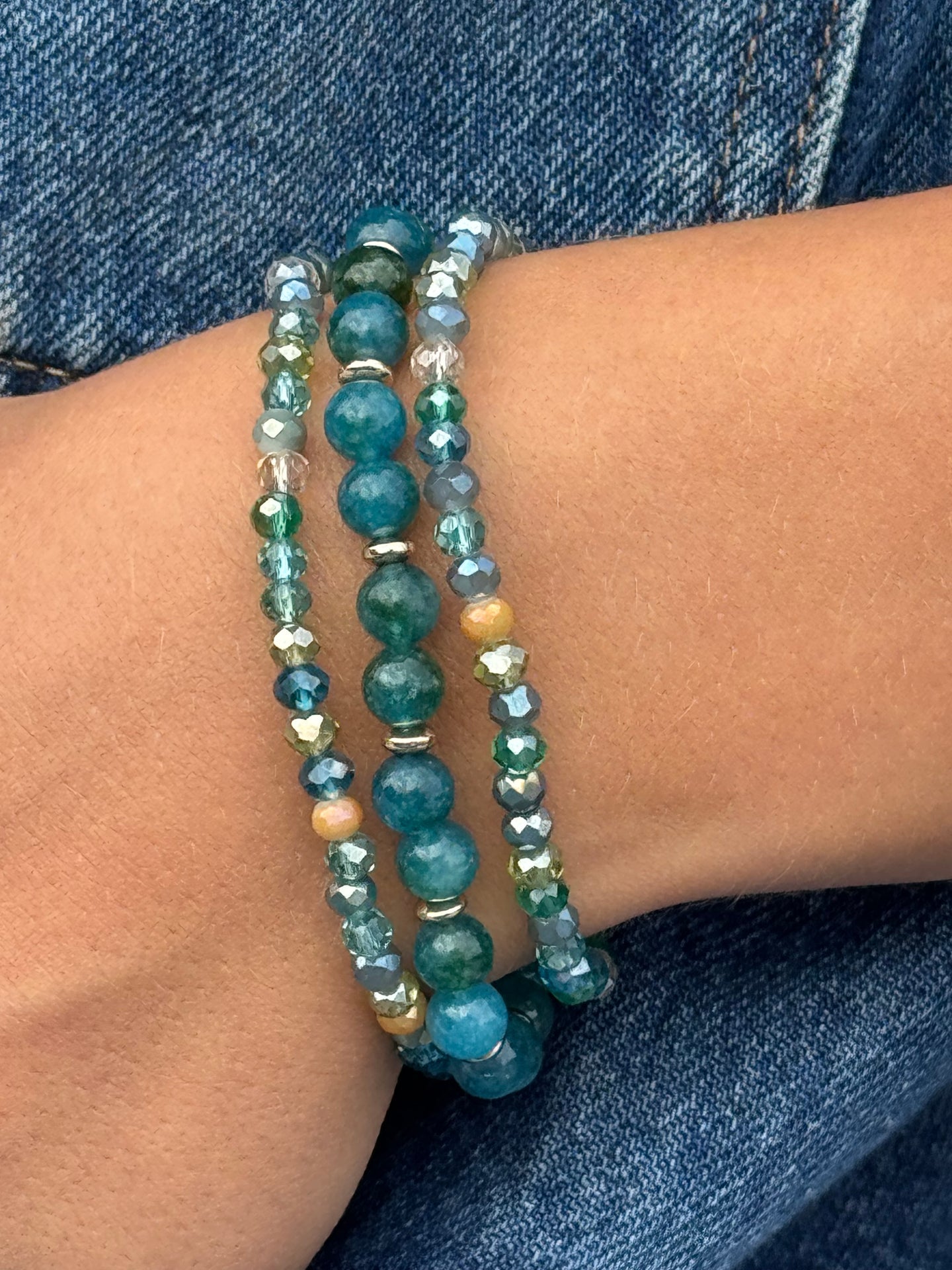 Armband Luna Havsgrön – Set med 3 st