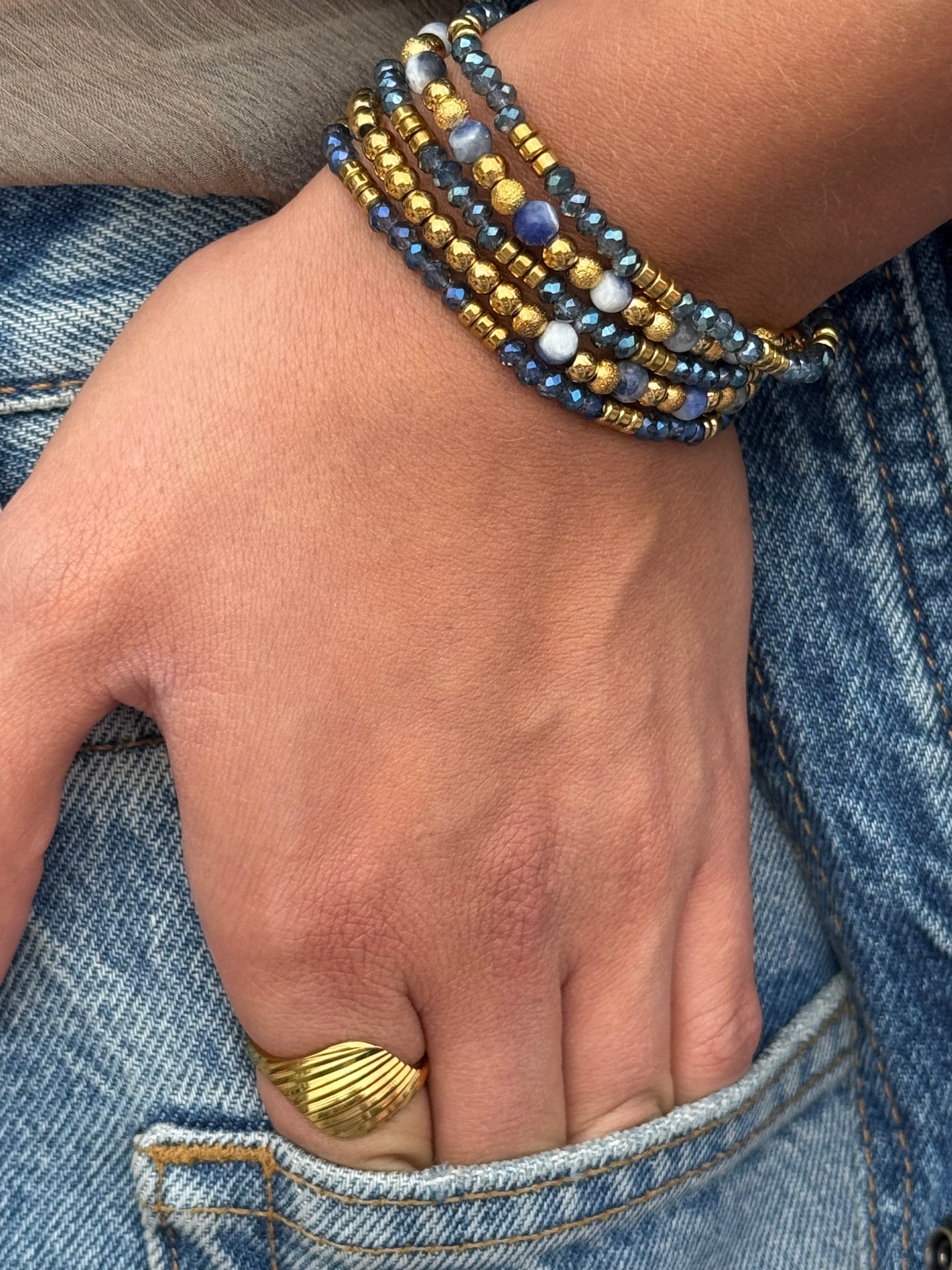Armband Ofelia Navy - Set med 5 armband