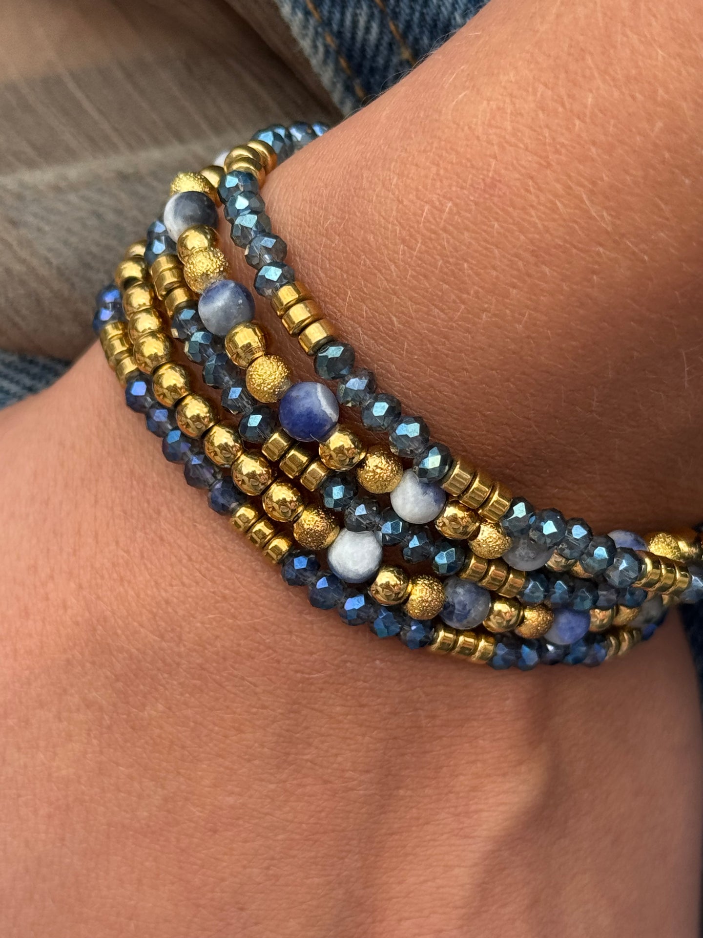 Armband Ofelia Navy - Set med 5 armband