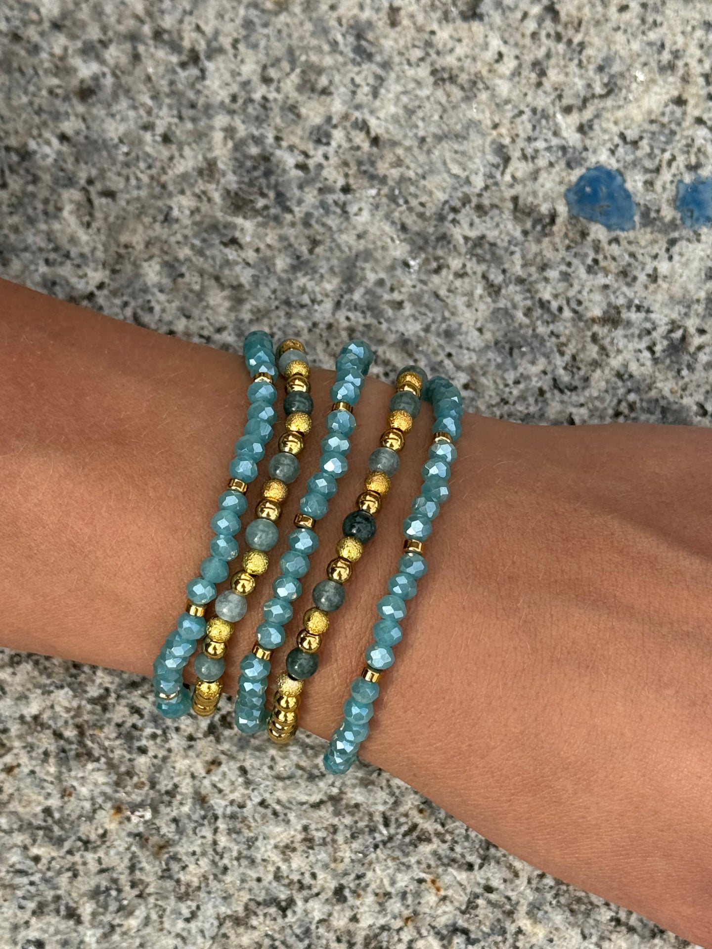 Armband Ofelia Aqua - Set med 5 armband