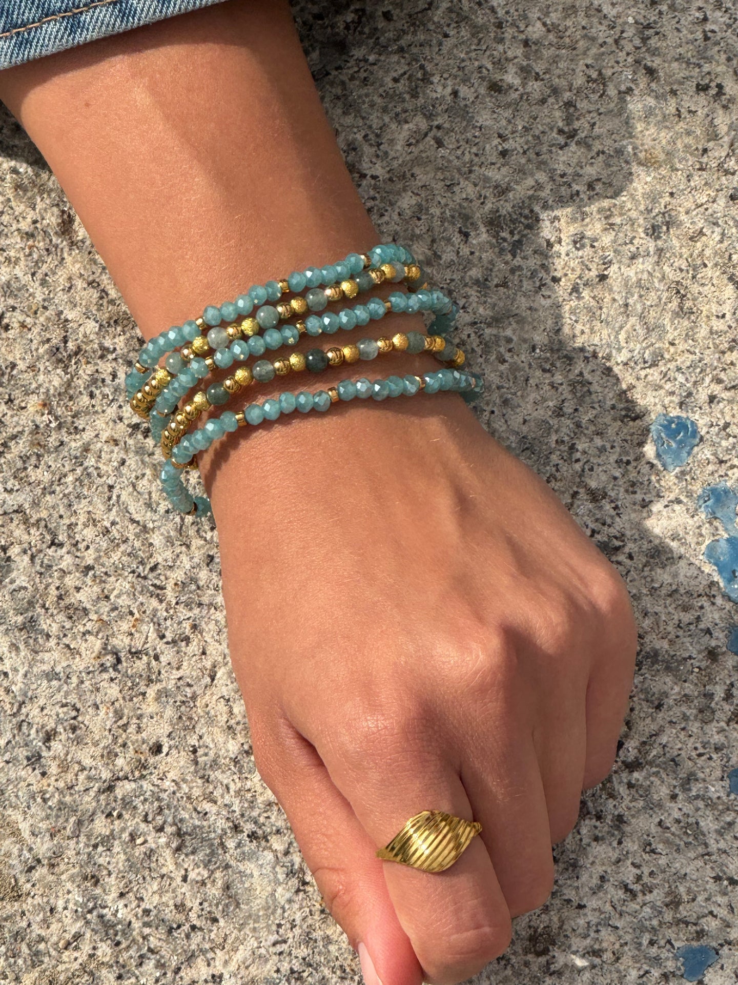 Armband Ofelia Aqua - Set med 5 armband