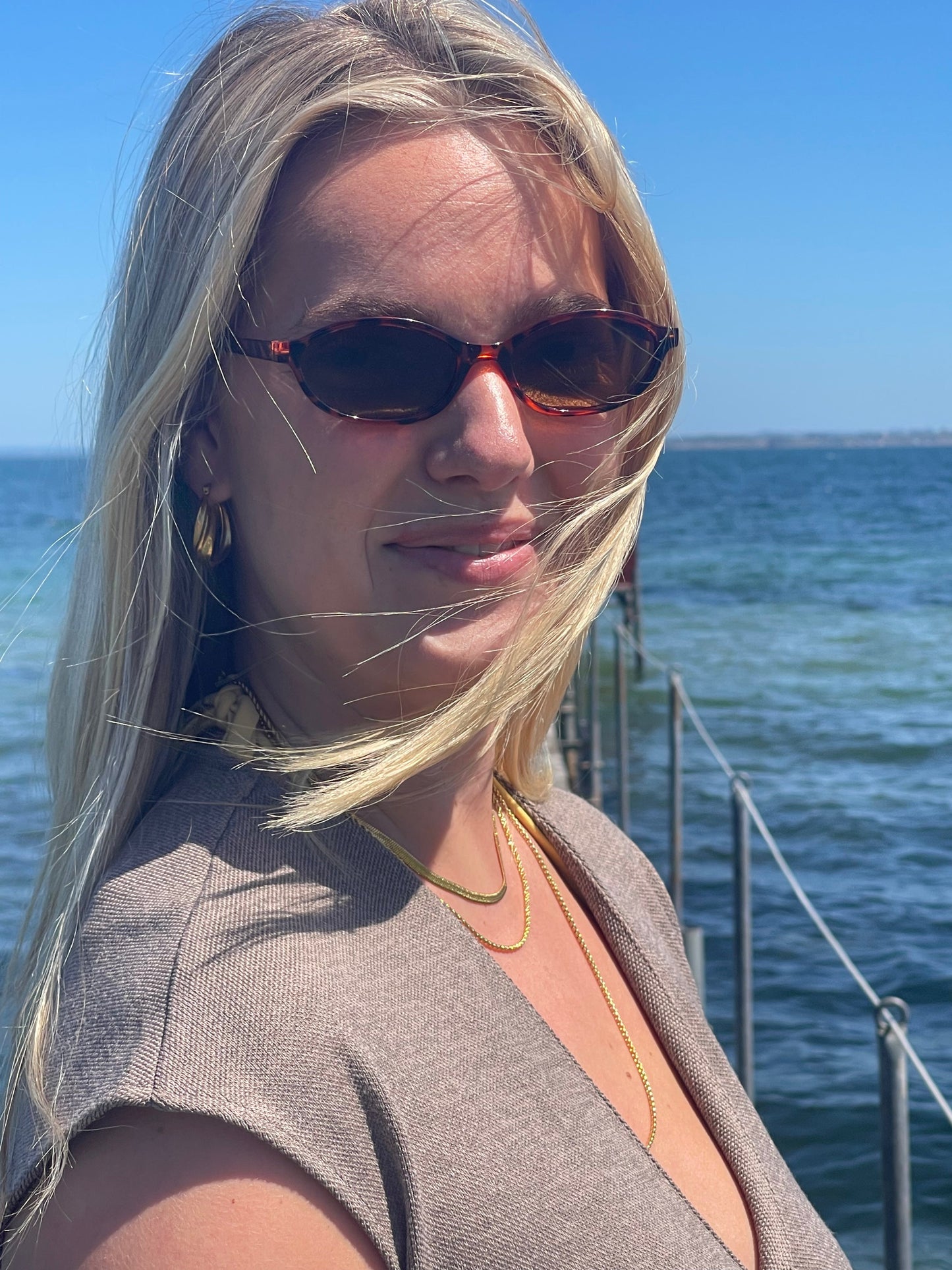 Halsband Roseanne 18k förgyllt - 59cm