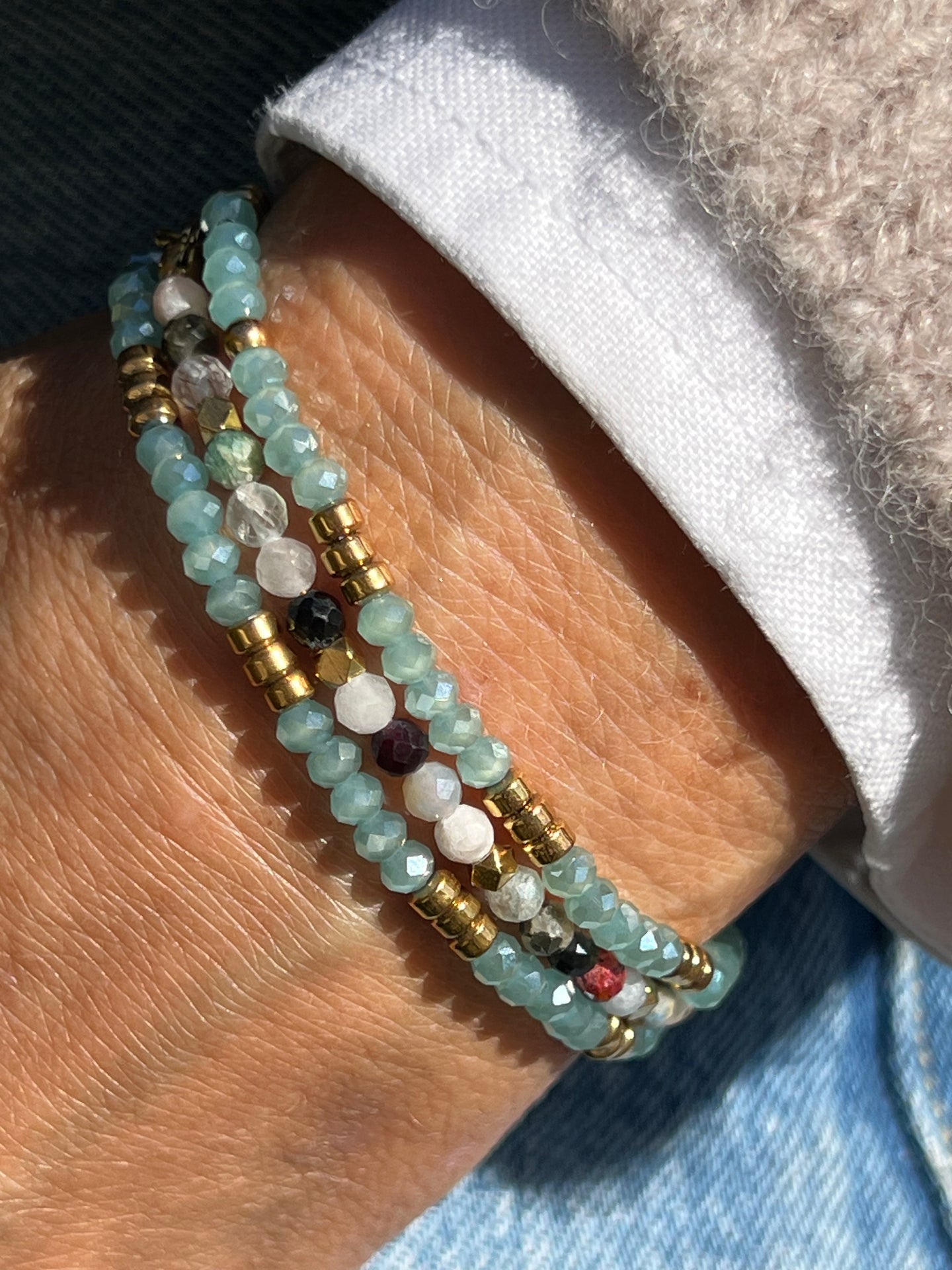 Armband Marika Aqua - Set med 3 st