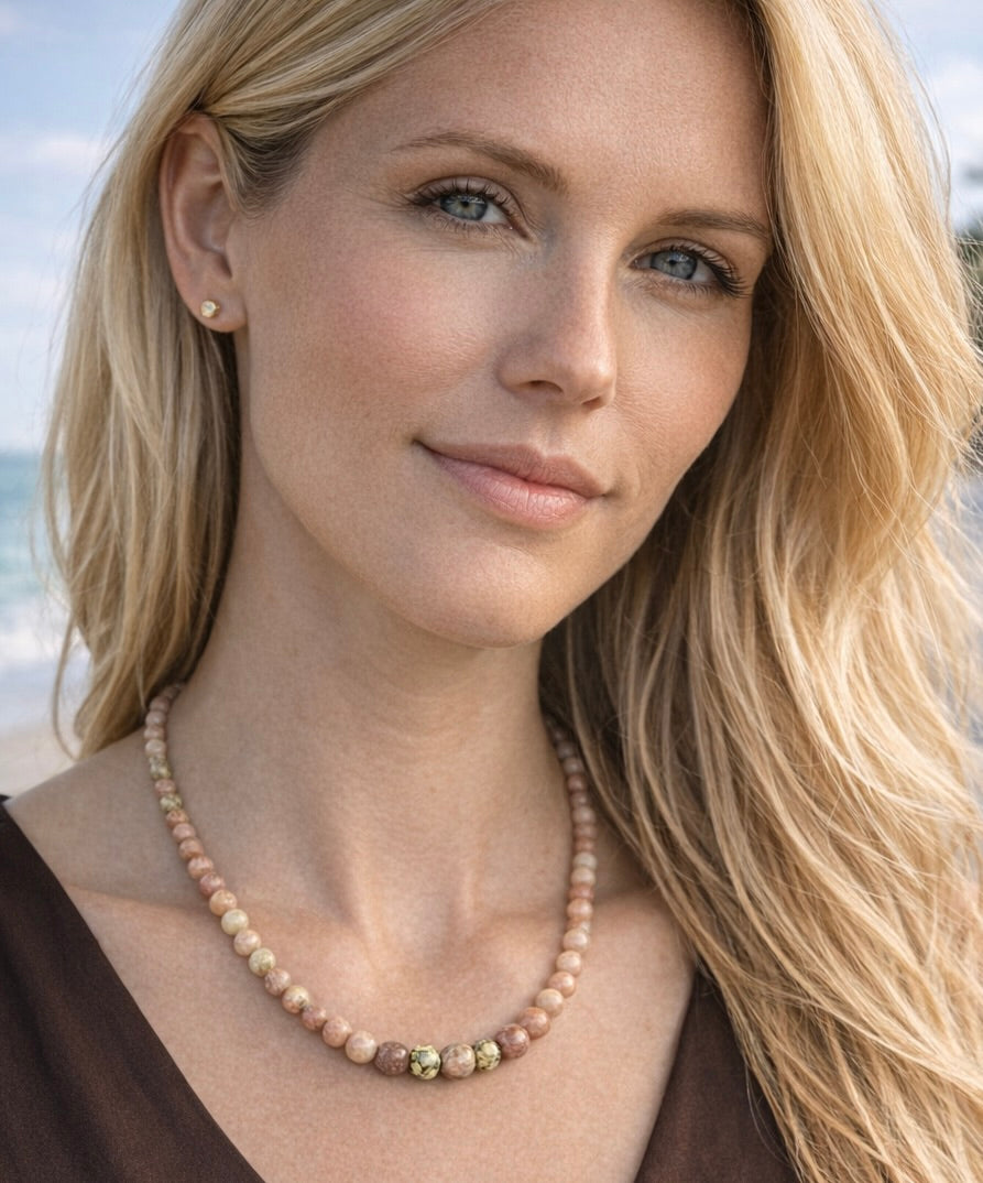 Halsband Jasmin - Natur Rose