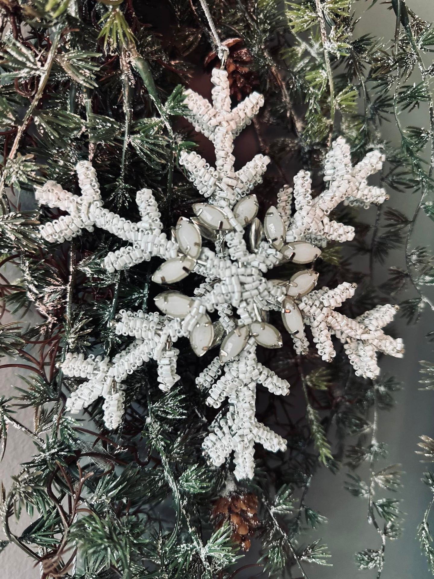 Juldekoration silver / vit mix