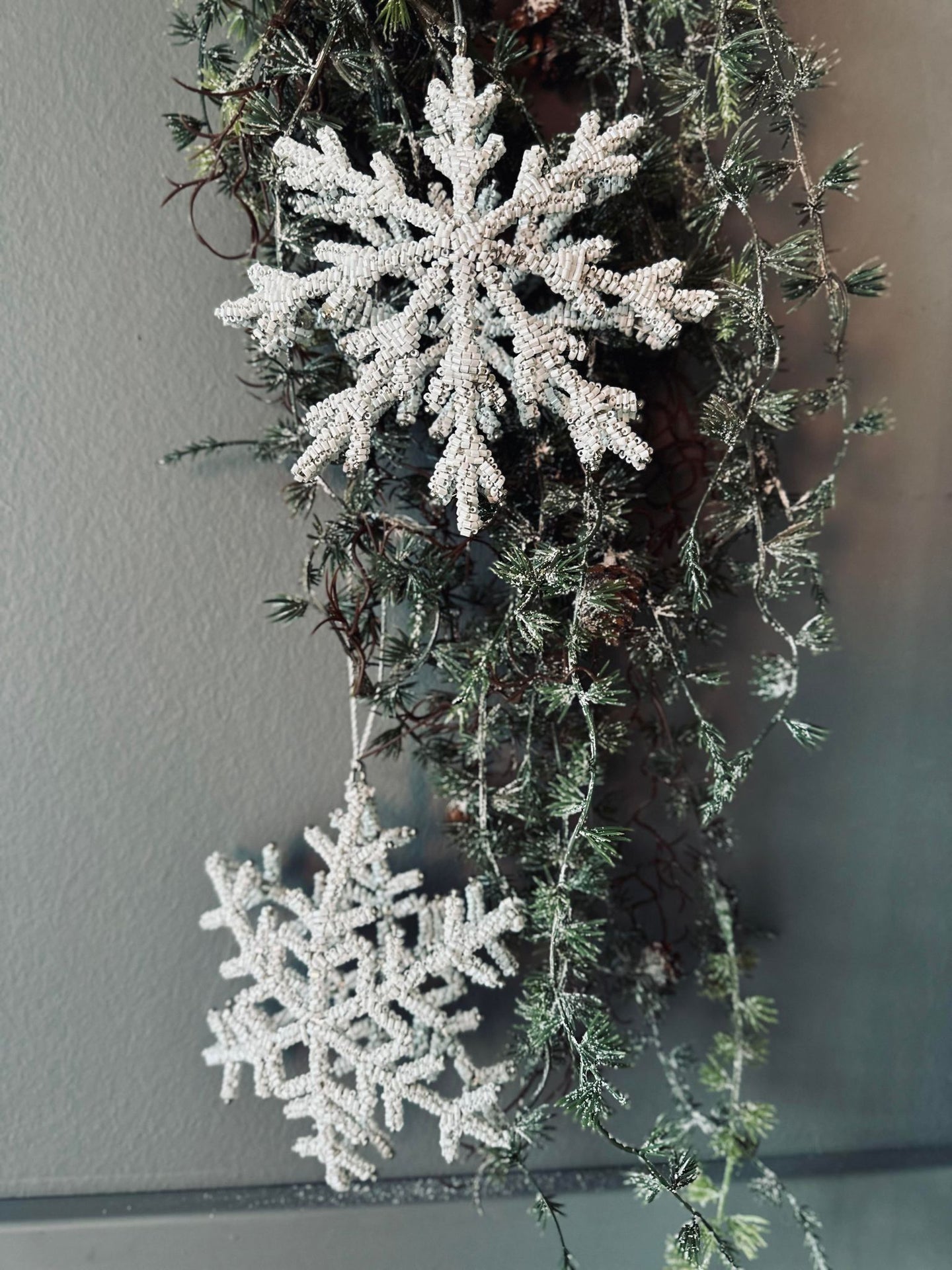 Juldekoration silver / vit mix