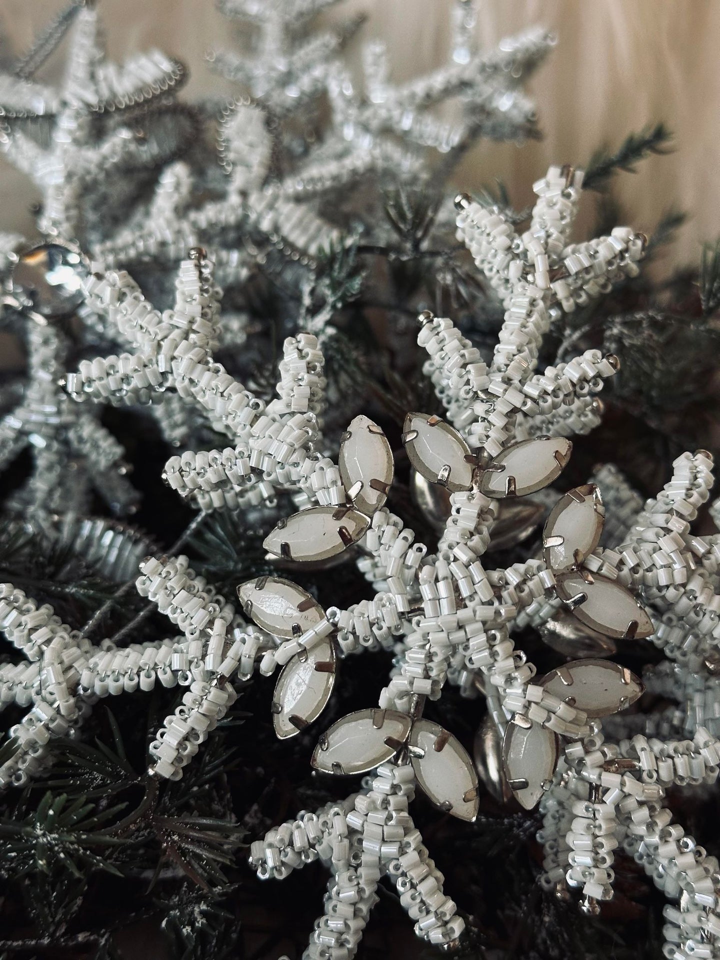 Juldekoration silver / vit mix