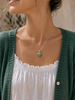 Laia Halsband Natursten/Hjärta - Grön Jade