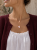 Laia Halsband Natursten/Hjärta - Soft Pink
