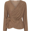 Omlottsblus med glitter - Gold