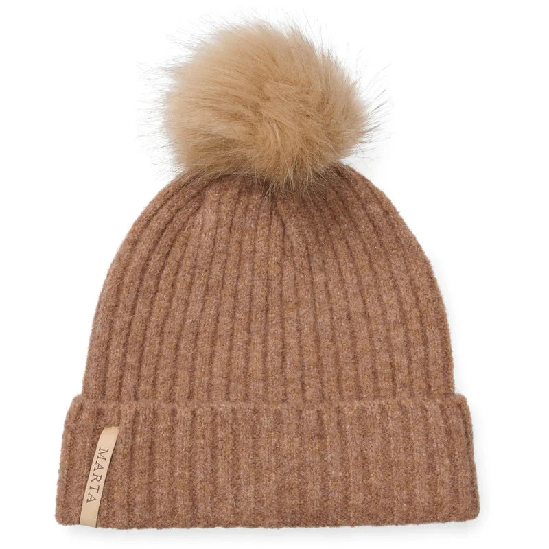 Mössa med tofs Brun