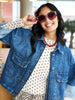 Dotted mesh blus - Cream