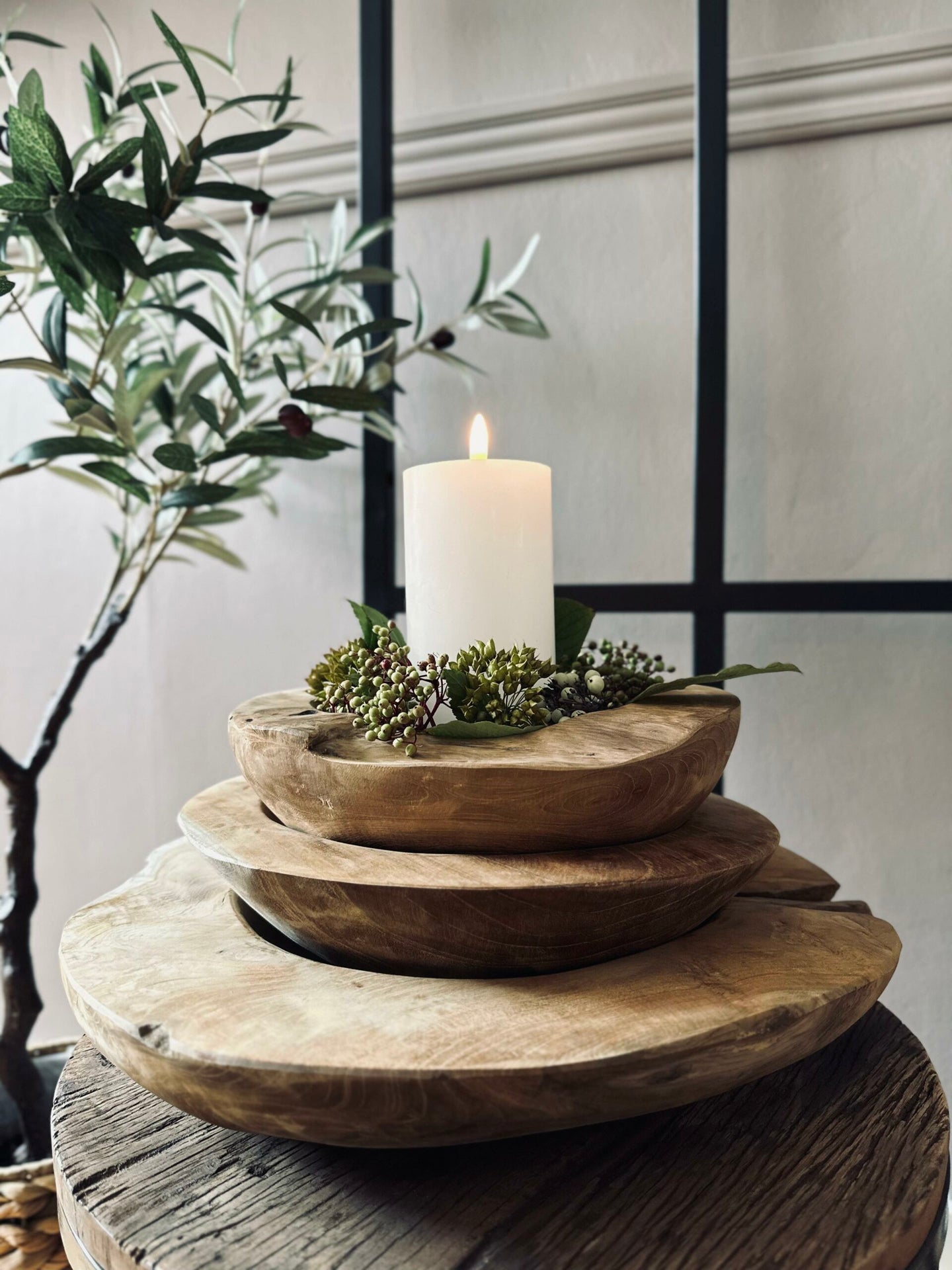 Skål av teakrot – Medium