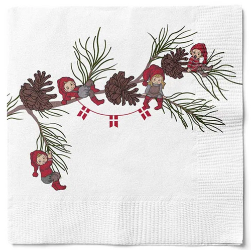 Servetter med tomtar - 20 st