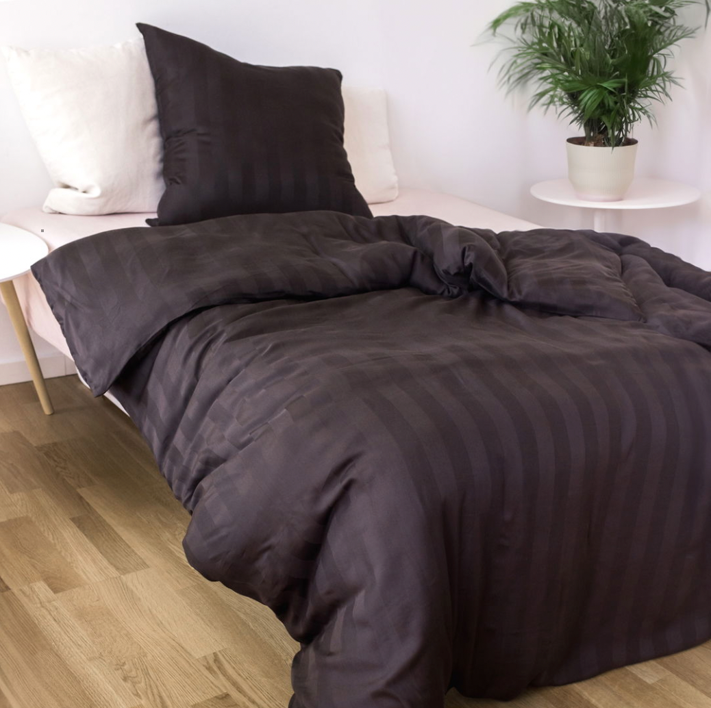Bambu satin sängset, brun, 140x200 - 63x60