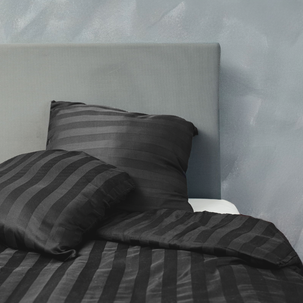 Bambu satin sängset, kolgrå, 140x220 - 63x60