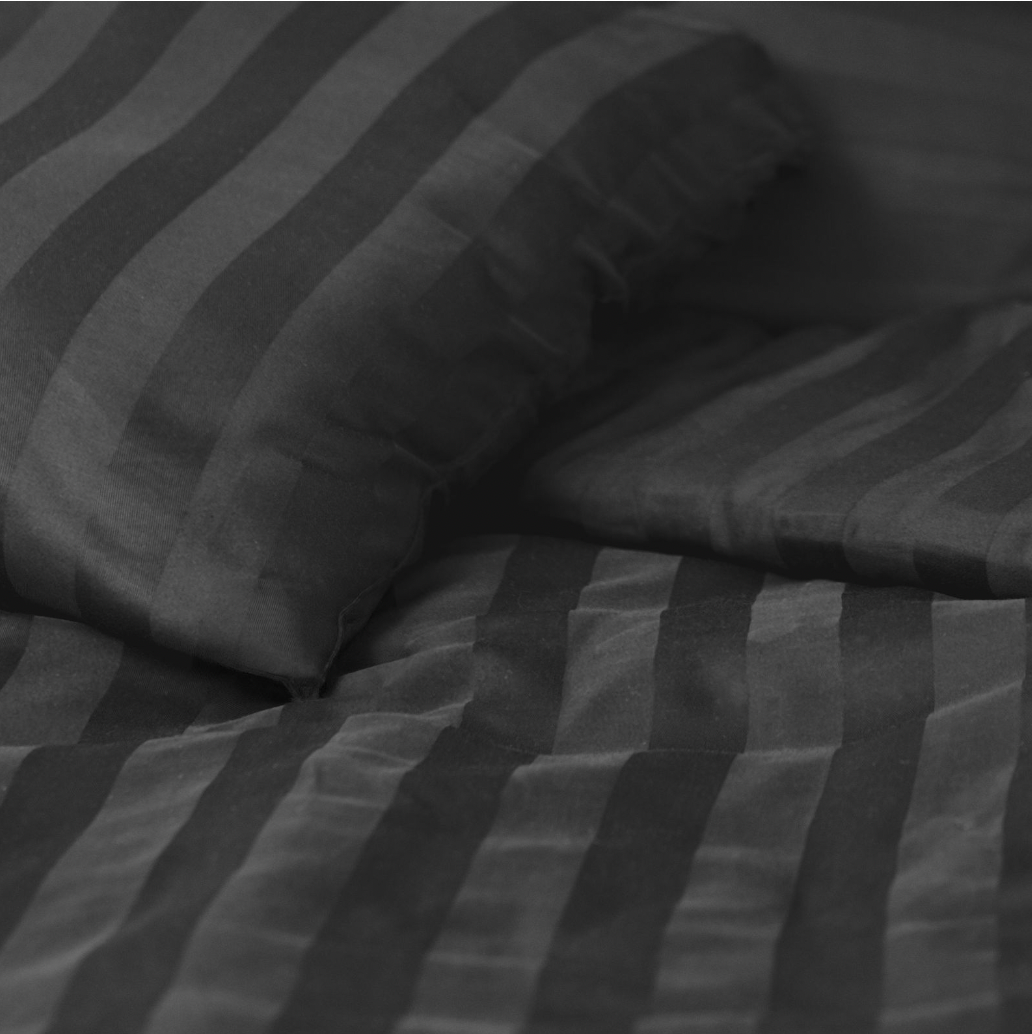 Bambu satin sängset, kolgrå, 140x220 - 63x60