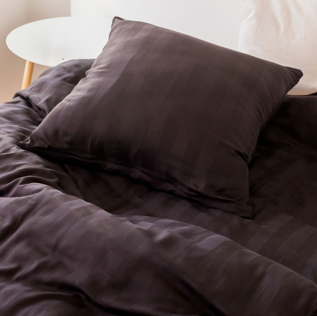 Bambu-satin påslakanset, brun, 140x220 - 63x60
