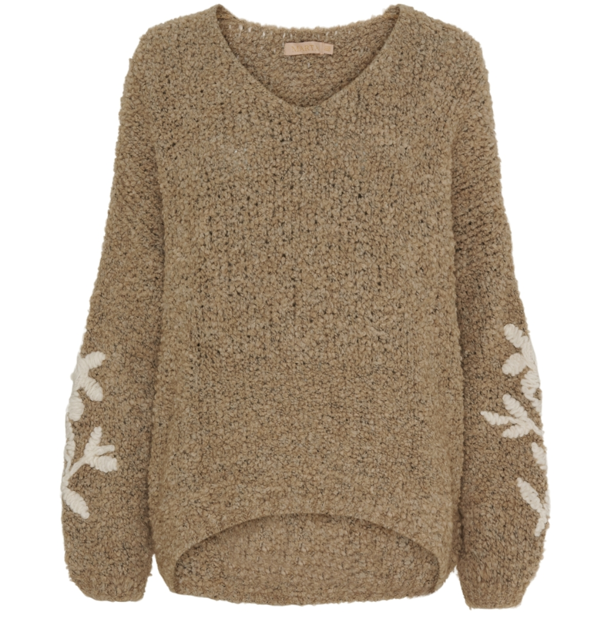 Stickad Almond Beige