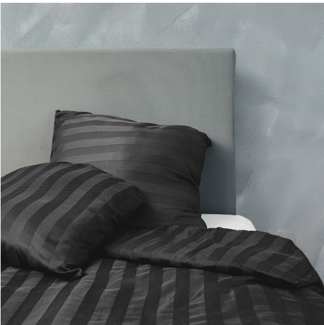 Bambu satin påslakansset, kolgrå, 140x200 - 63x60