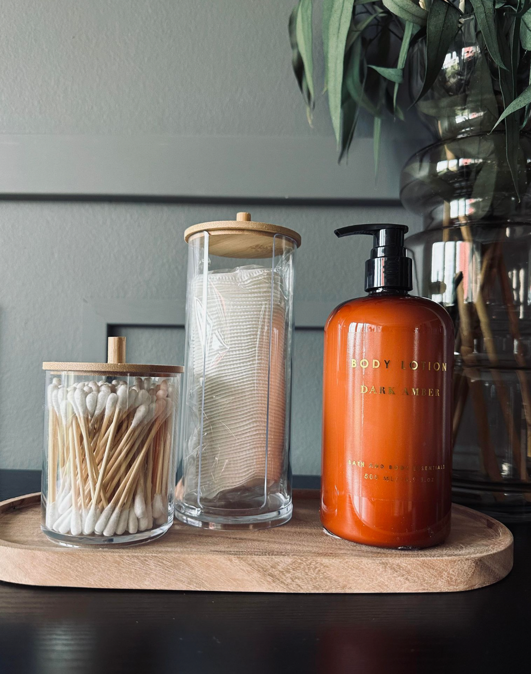 Makeup organizer - Akryl med bambulock
