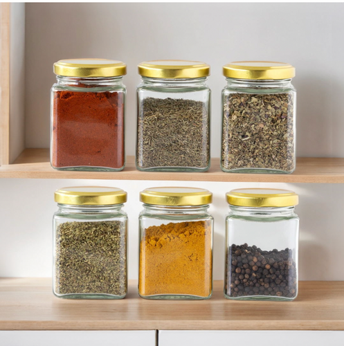 Kryddburkar med metallock - 6-pack