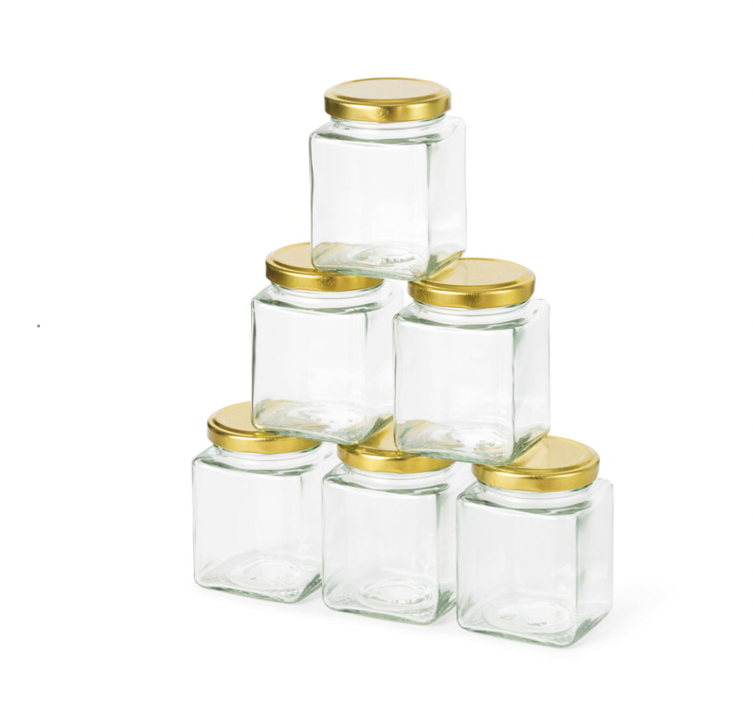 Kryddglas med metallock - paket med 6 st