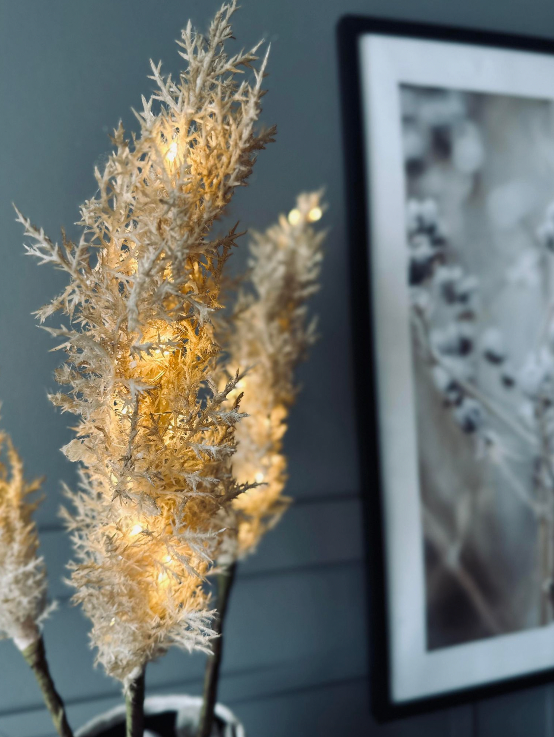 Pampas med LED-ljus - 118 cm