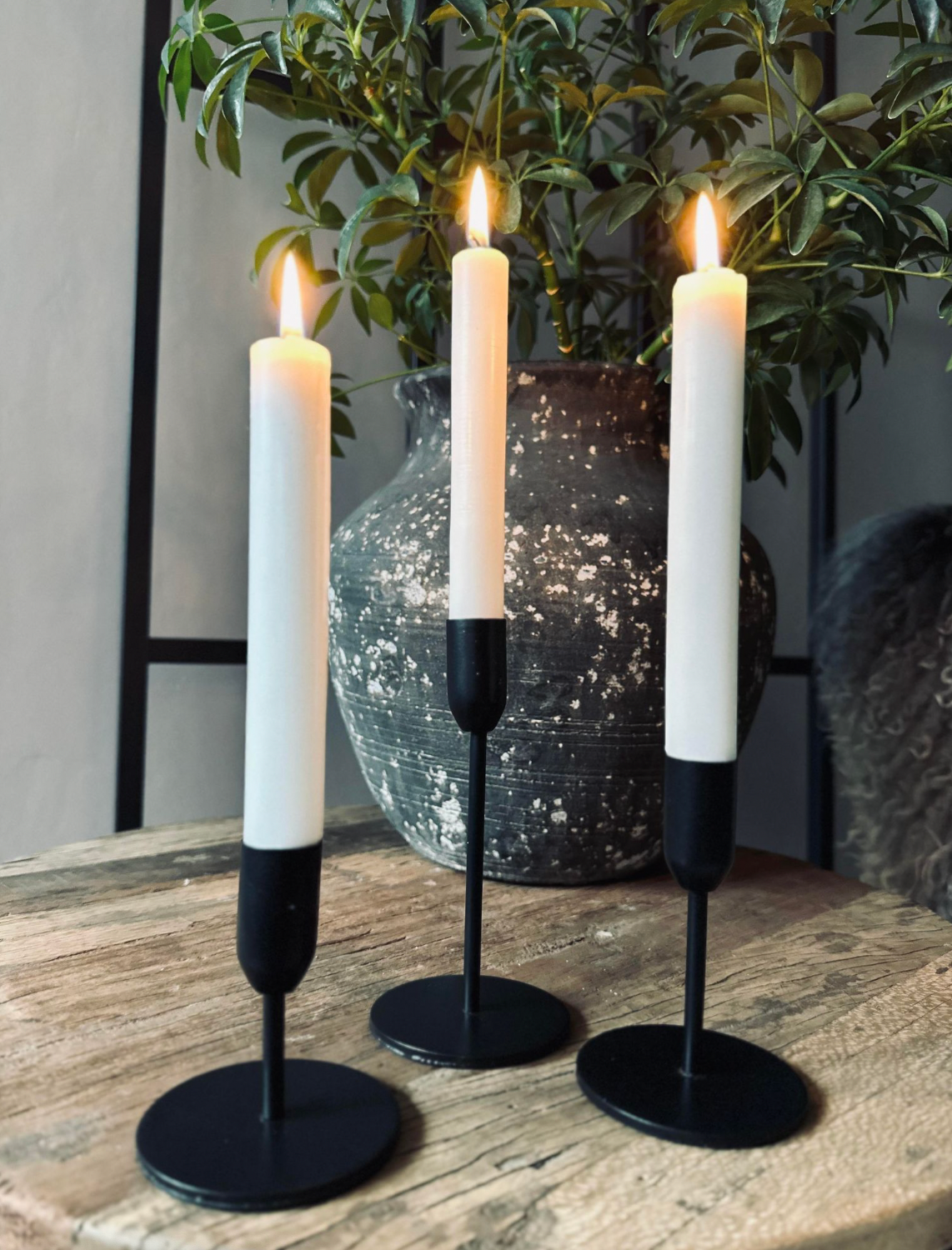 Ljusstake set för stavljus – Black Mindy