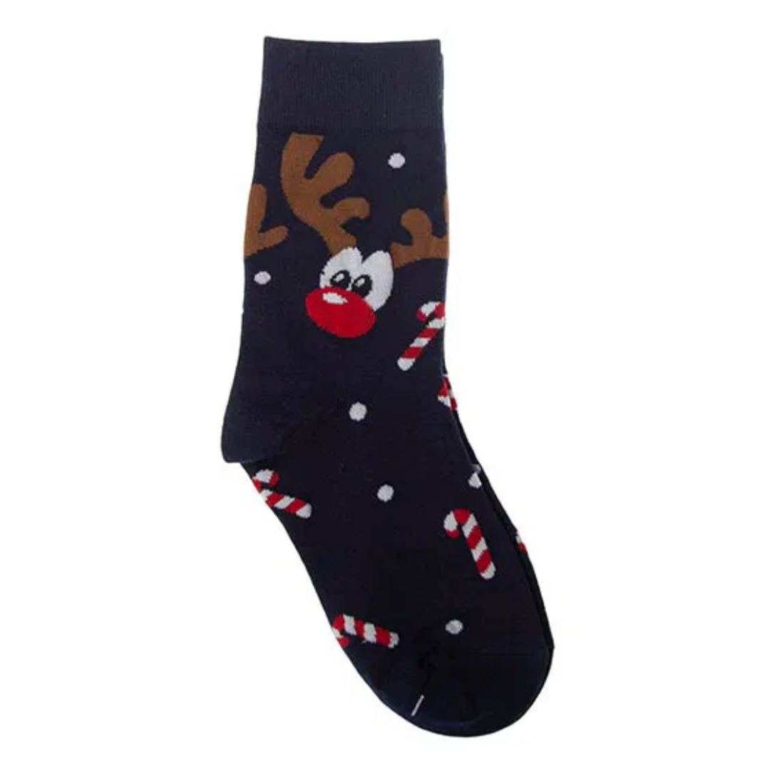 Strumpor Julmotiv Blå - Strl 42-46