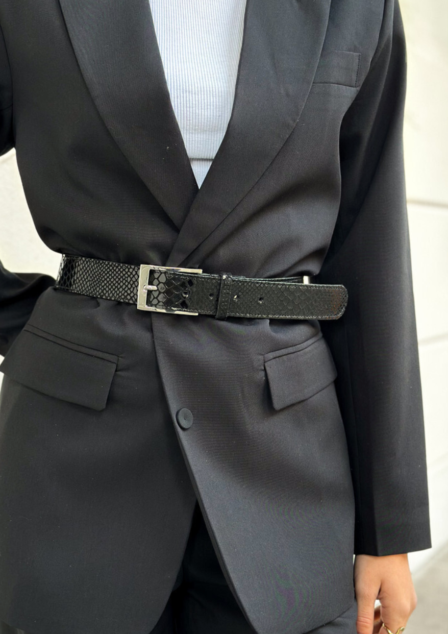 Bälte Alba - Svart Croco