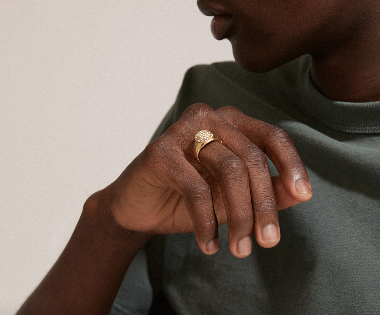 Ring CINDY kristall - Förgylld