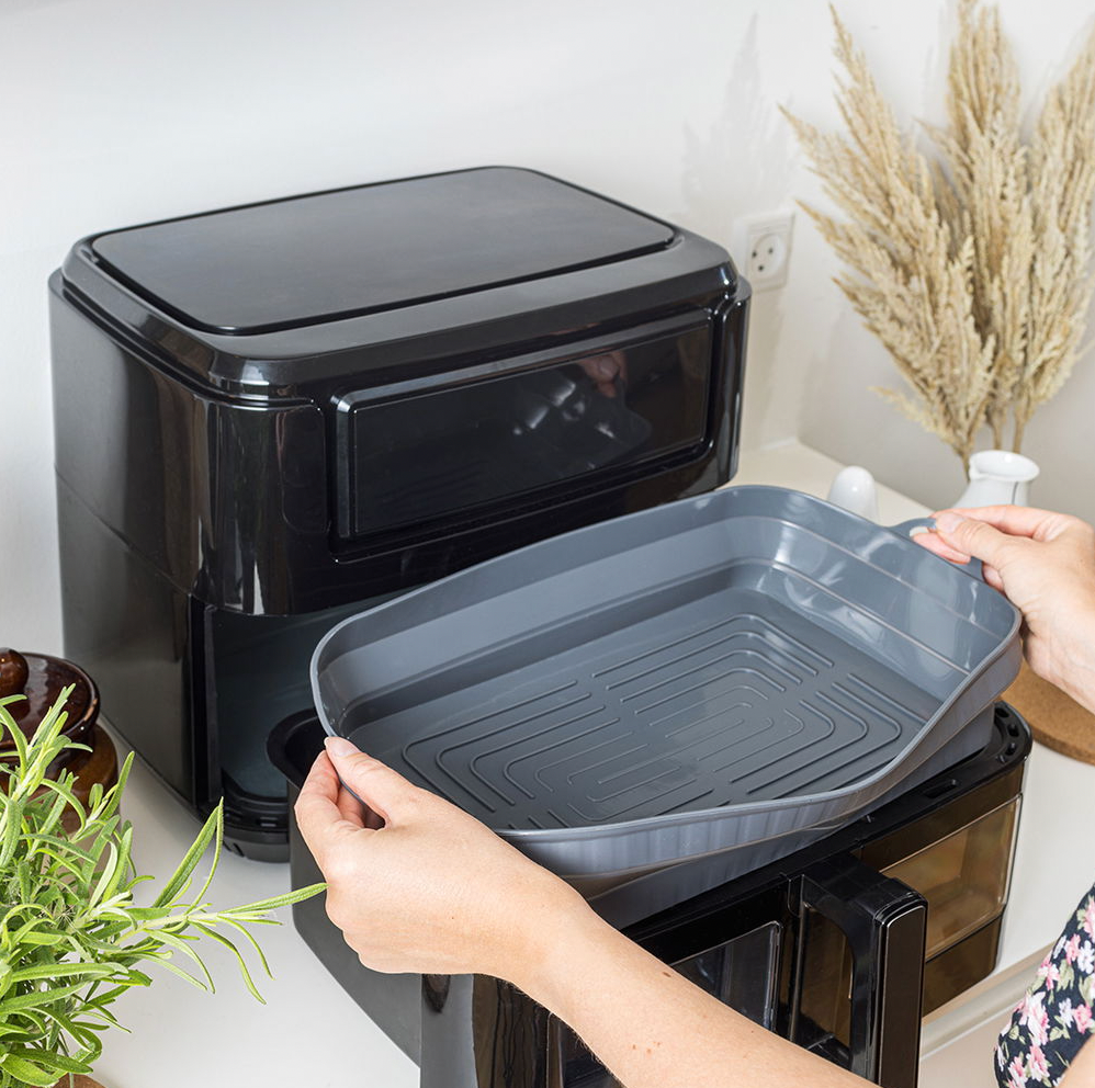 Airfryer silikonform för dubbel låda