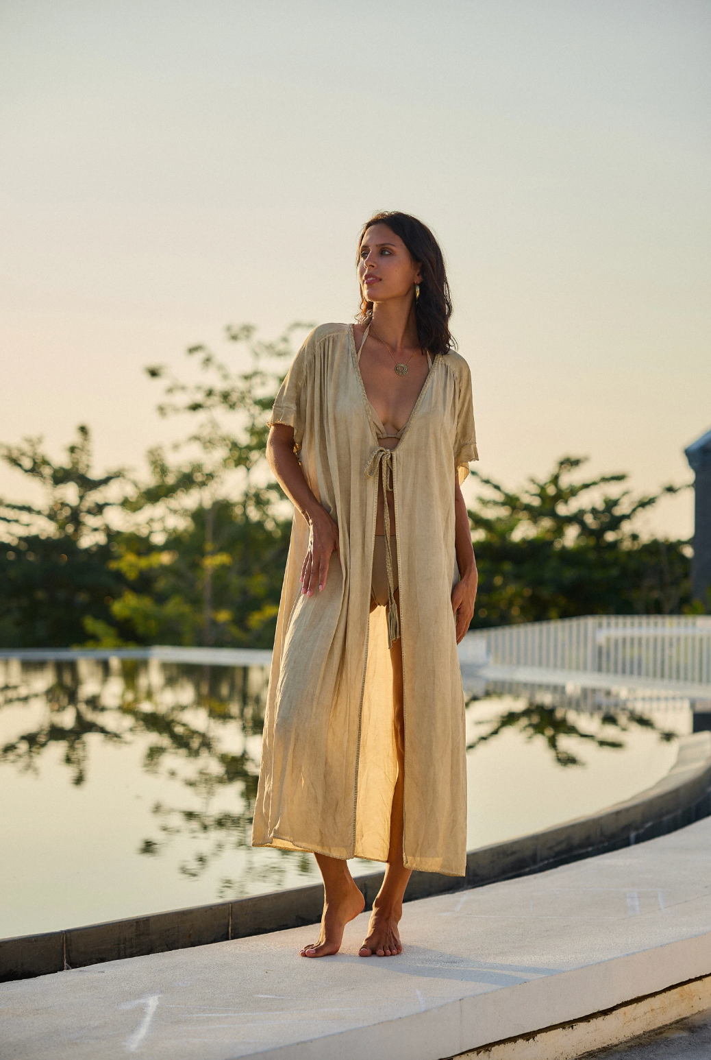 Bohemisk Morgonrock Sand