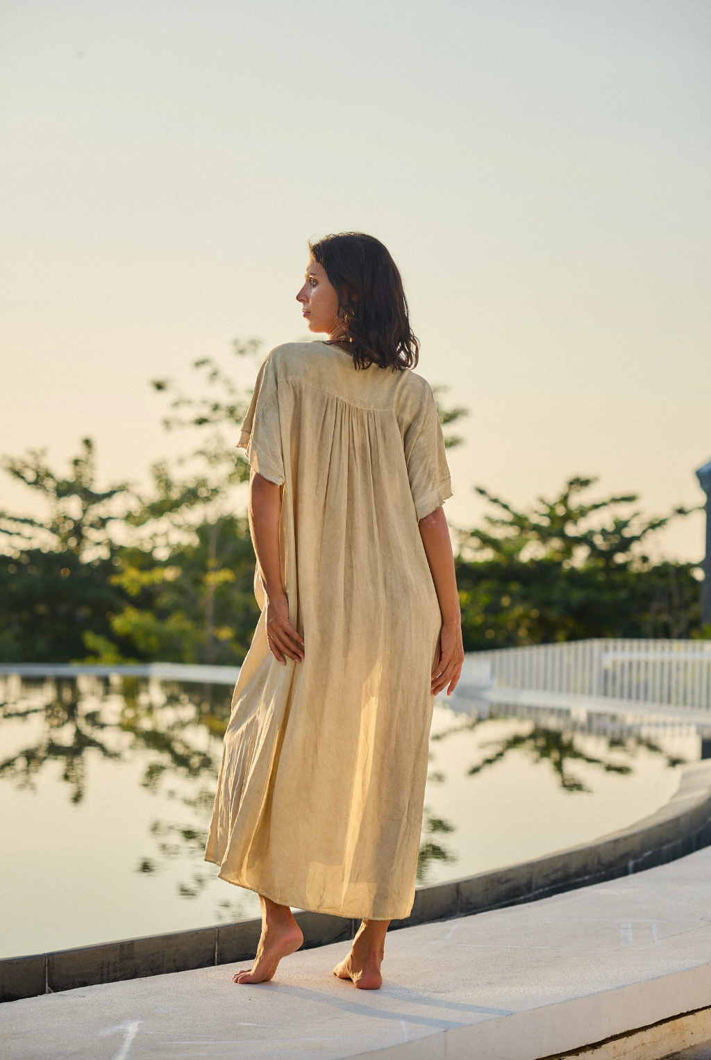 Bohemisk Morgonrock Sand