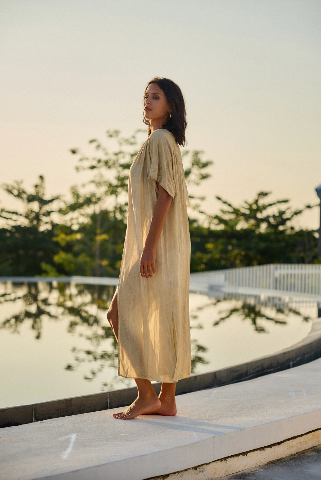 Bohemisk Morgonrock Sand