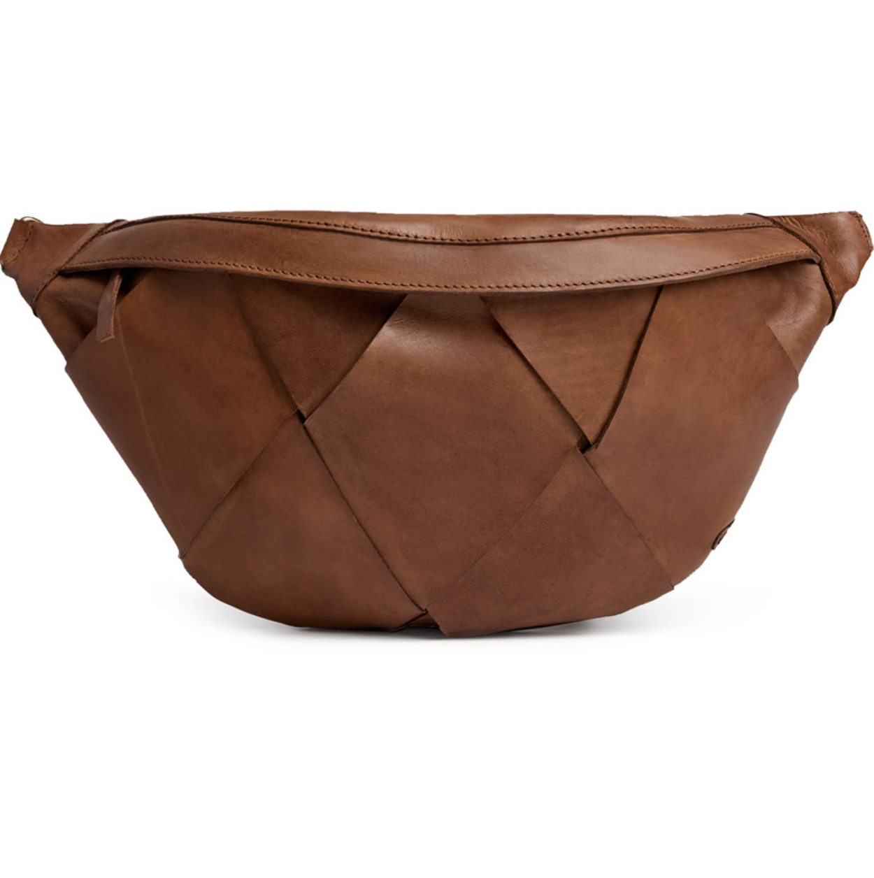Exklusiv handflätad bumbag - Cognac