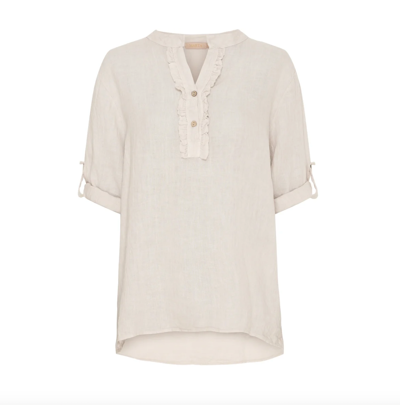Skjortblus Vera linmix - Naturell
