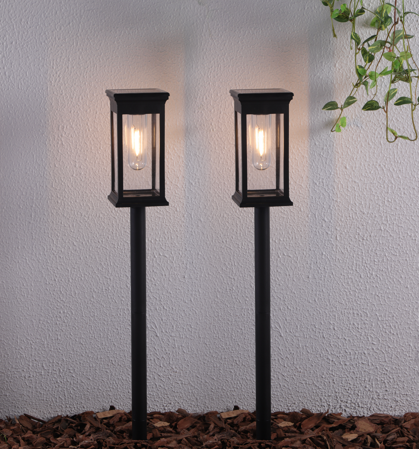 Trädgårdslampa MIRA med solceller – Set med 2 st.