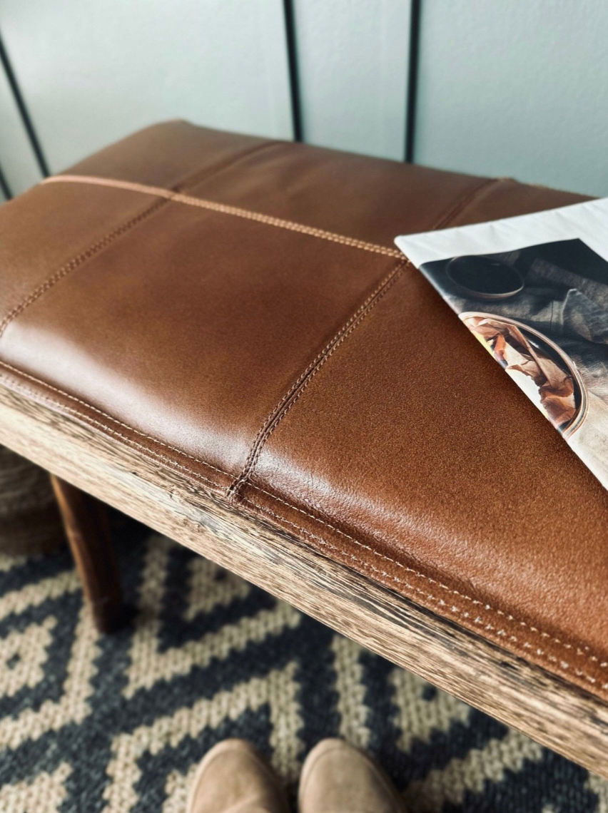 Dyna i läder 120 cm - Cognac buffelläder