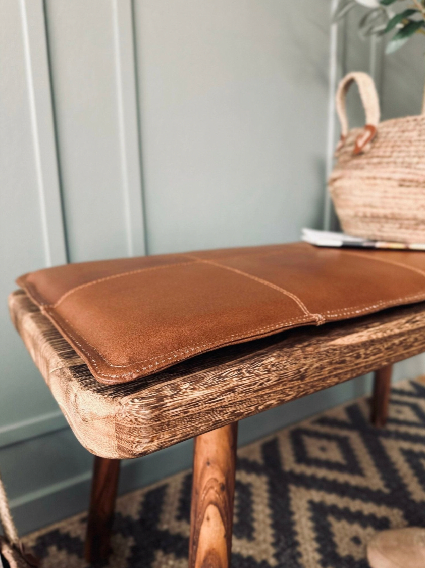 Dyna i läder 120 cm - Cognac buffelläder