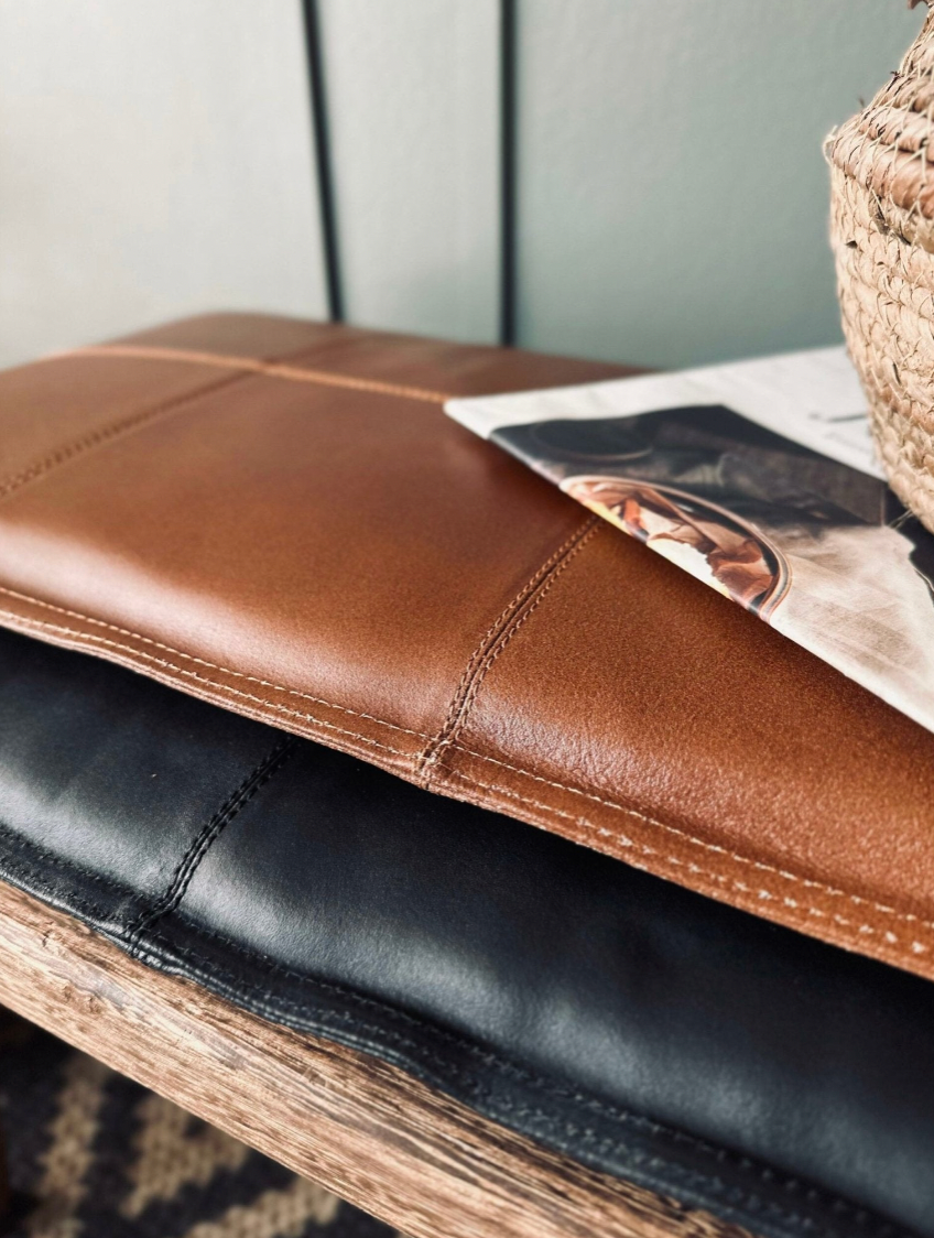 Dyna i läder 120 cm - Cognac buffelläder