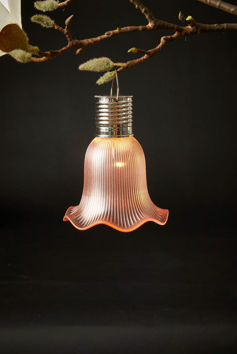 Pendel flower med solceller - Rosa