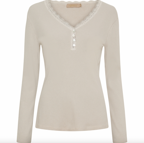 Blus Masha med Knappar - Beige