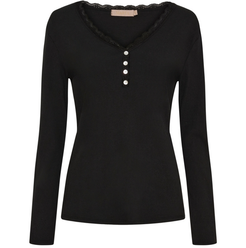 Blus Masha med Knappar - Svart