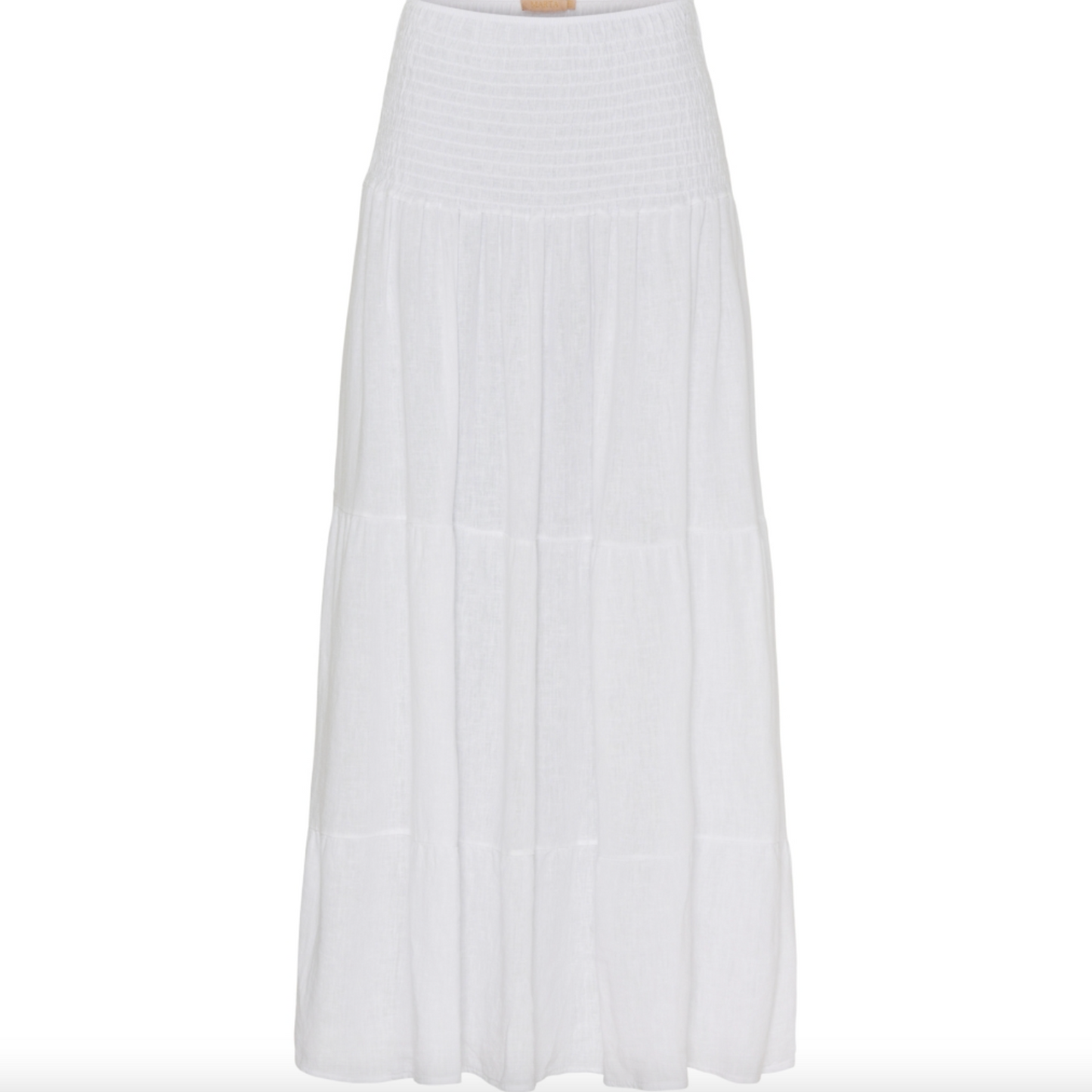 Kjol Linneblandning - Solid vit