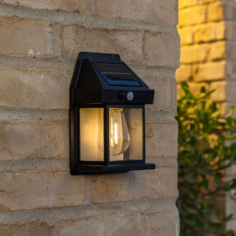 Solar utomhuslampa för vägg - med sensor