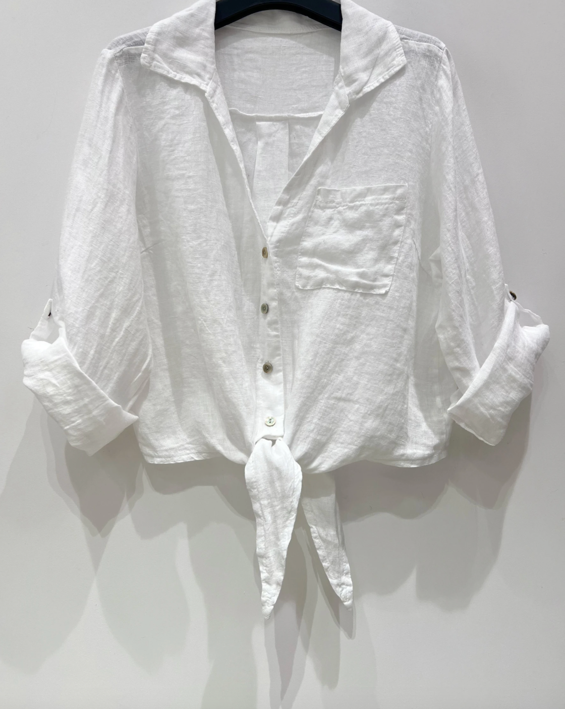 Skjorta vit - 100% linne