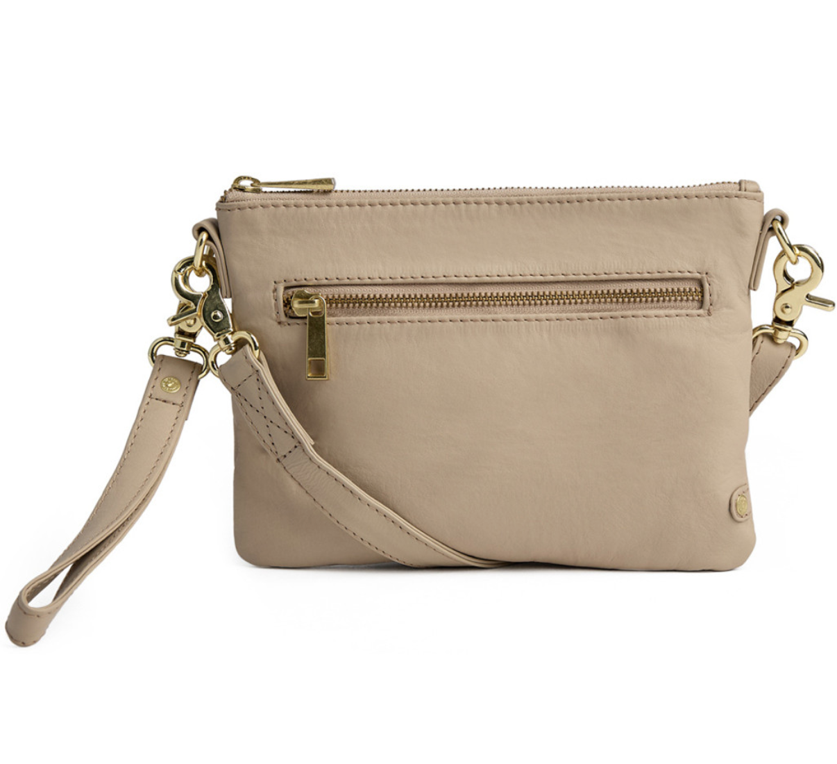 Vacker väska / clutch - Mjuk sand